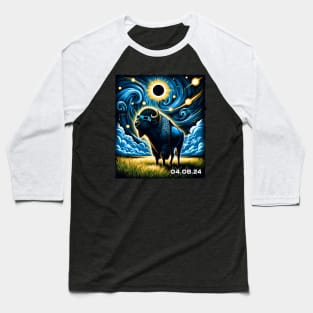 Bison Eclipse Adventure: Majestic Tee for Wildlife Enthusiasts Baseball T-Shirt